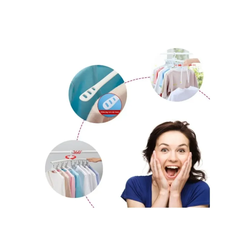 Umeras organizator haine 8 in 1, pliabil, economisire pana la 80% din spatiu, rotire 360 grade, alb