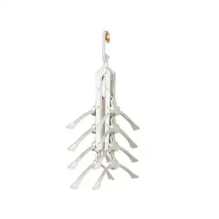 Umeras organizator haine 8 in 1, pliabil, economisire pana la 80% din spatiu, rotire 360 grade, alb