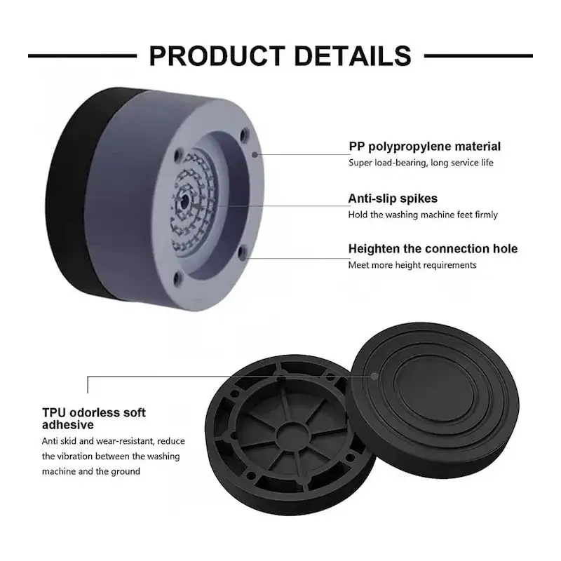Set 4 picioruse antivibrație pentru mașină de spălat