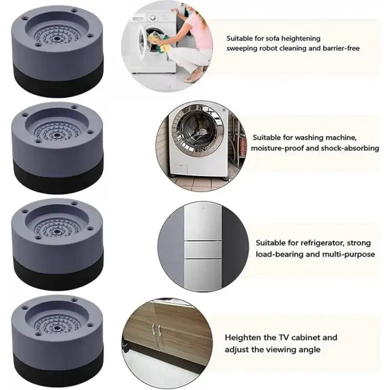 Set 4 picioruse antivibrație pentru mașină de spălat