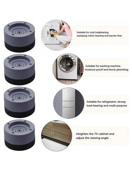 Set 4 picioruse antivibrație pentru mașină de spălat