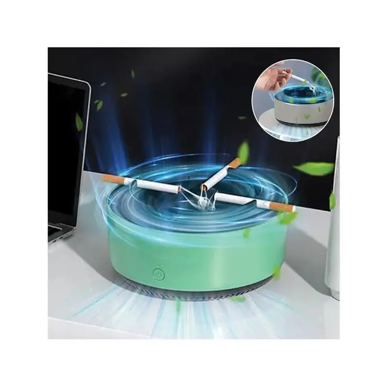 Scrumiera electrica cu sistem de aspiratie a fumului, alimentare baterii AA