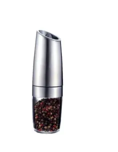 Rasnita Electrica din Inox cu activare Gravitationala, 6 Baterii AAA, Macinare Reglabila, LED