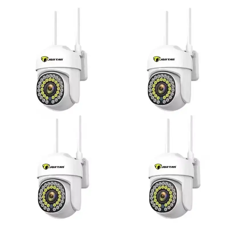 Set 4 camere supraveghere IP 360° Wi-Fi Jortan JT-8161QJ, vizualizare pe telefon, viziune nocturnă