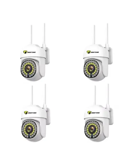 Set 4 camere supraveghere IP 360° Wi-Fi Jortan JT-8161QJ, vizualizare pe telefon, viziune nocturnă