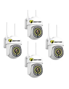 Set 4 camere supraveghere IP 360° Wi-Fi Jortan JT-8161QJ, vizualizare pe telefon, viziune nocturnă