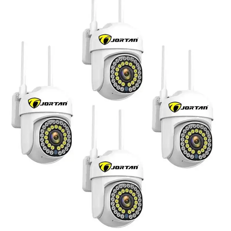 Set 4 camere supraveghere IP 360° Wi-Fi Jortan JT-8161QJ, vizualizare pe telefon, viziune nocturnă
