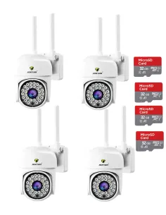 Set 4 Camere IP 360° WiFi JT-8161QJ cu 4 Carduri 32GB | Live & Noapte
