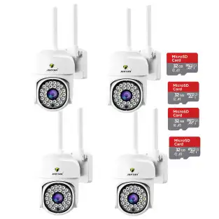Set 4 Camere IP 360° WiFi JT-8161QJ cu 4 Carduri 32GB | Live & Noapte
