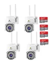 Set 4 camere supraveghere Jortan JT-8161QJ, 2MP, Full HD, WiFi, 360°, 1920x1080P, senzor mișcare, night vision, audio, live view