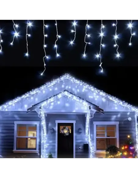 Instalație LED Exterior Premium 23.5m – 500 LED Franjuri/Turturi cu Flash