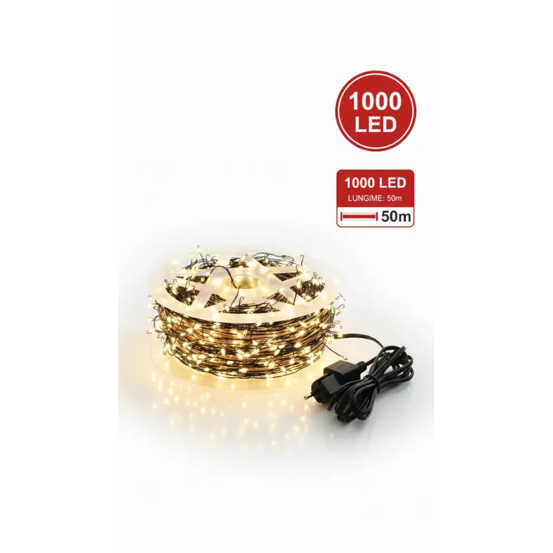 Rola 1000 LED Mini 50m – Alb Cald