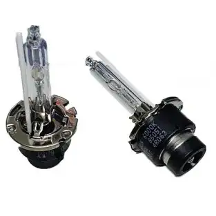 Set 2 becuri Xenon D2S White auto pentru far cu suport metalic 35W 6000K