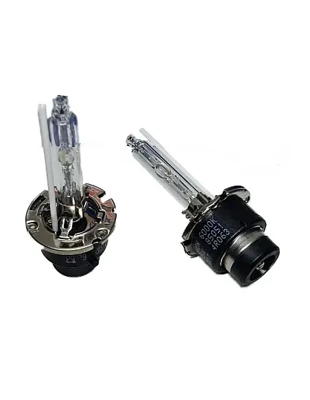 Set 2 becuri Xenon D2S White auto pentru far cu suport metalic 35W 6000K