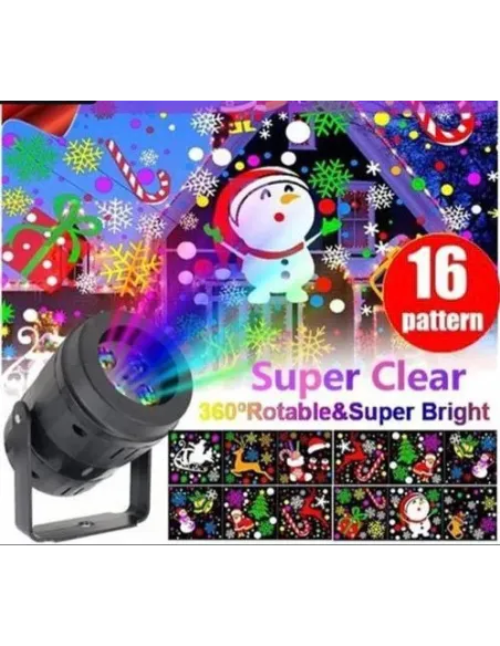 Proiector led cu figurine de Craciun