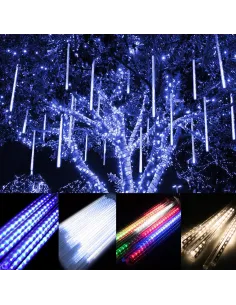 Instalație LED Meteorit 80cm – 8 Tuburi Luminoase, Interconectabilă, Multicolor, Interior & Exterior