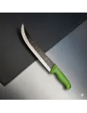 Cutit macelar bucatar 39cm, lama 24cm fier forjat, maner abs verde