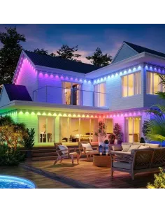 Instalatie sir pentru streasina cu 20 led-uri pixel, impermeabila, 15m, Ip44