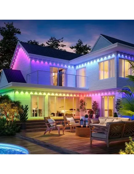 Instalatie sir pentru streasina cu 20 led-uri pixel, impermeabila, 15m, Ip44