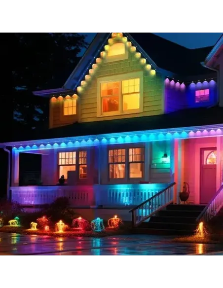 Instalatie sir pentru streasina cu 20 led-uri pixel, impermeabila, 15m, Ip44