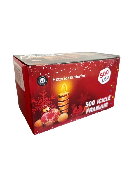 Instalație LED turturi alb rece 23.5m, 500 LED flash, exterior premium