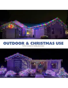 Instalație LED turturi multicolor 23.5m, 500 LED flash, exterior premium 2