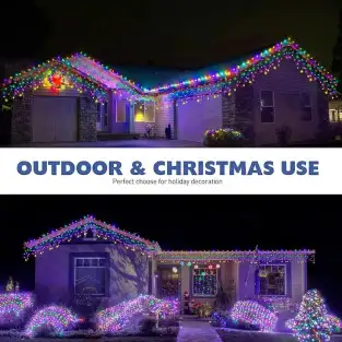 Instalație LED turturi multicolor 23.5m, 500 LED flash, exterior premium 2