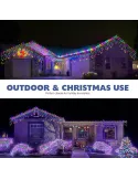 Instalație LED turturi multicolor 23.5m, 500 LED flash, exterior premium