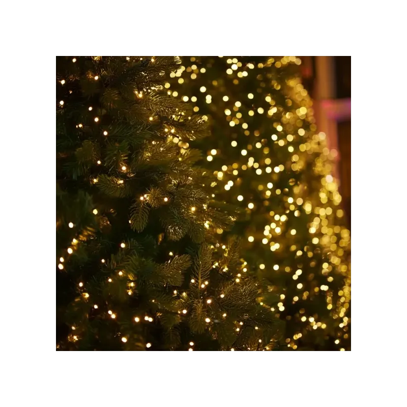 Rola 1000 LED Mini, 50m, Alb Rece, Fir Cupru Verde - Iluminat Festiv Interior/Exterior