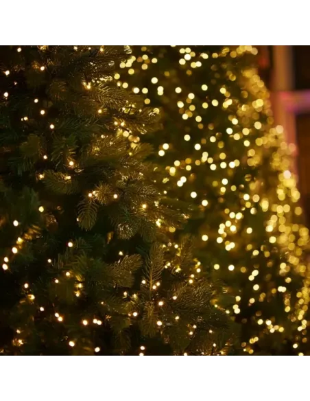 Rola 1000 LED Mini, 50m, Alb Rece, Fir Cupru Verde - Iluminat Festiv Interior/Exterior