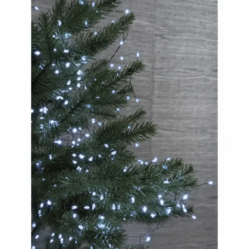 Rola 1000 LED Mini, 50m, Alb Rece, Fir Cupru Verde - Iluminat Festiv Interior/Exterior