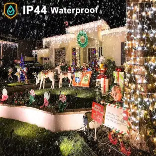 Instalatie turturi pentru Craciun, Flash, Fir Alb, Led, IP44, Interconectabila, Perdea, Franjuri 2