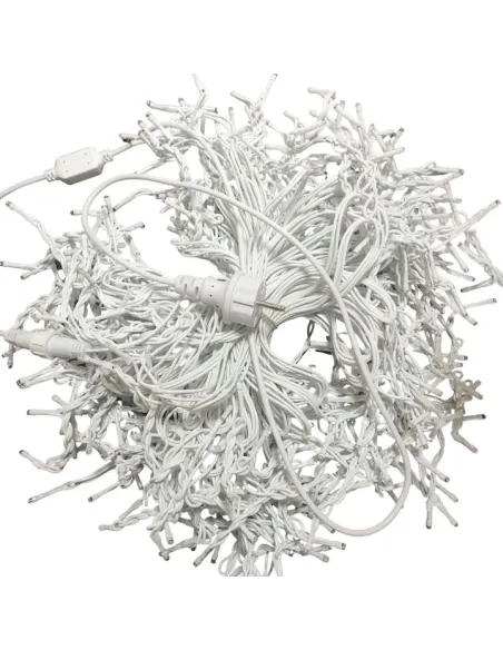 Instalatie turturi pentru Craciun, Flash, Fir Alb, Led, IP44, Interconectabila, Perdea, Franjuri