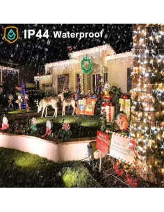 Instalatie perdea tip turturi pentru Craciun, 25m, 500 led, Flash, Fir Alb, Led, IP44, Interconectabila, Perdea, Franjuri 2