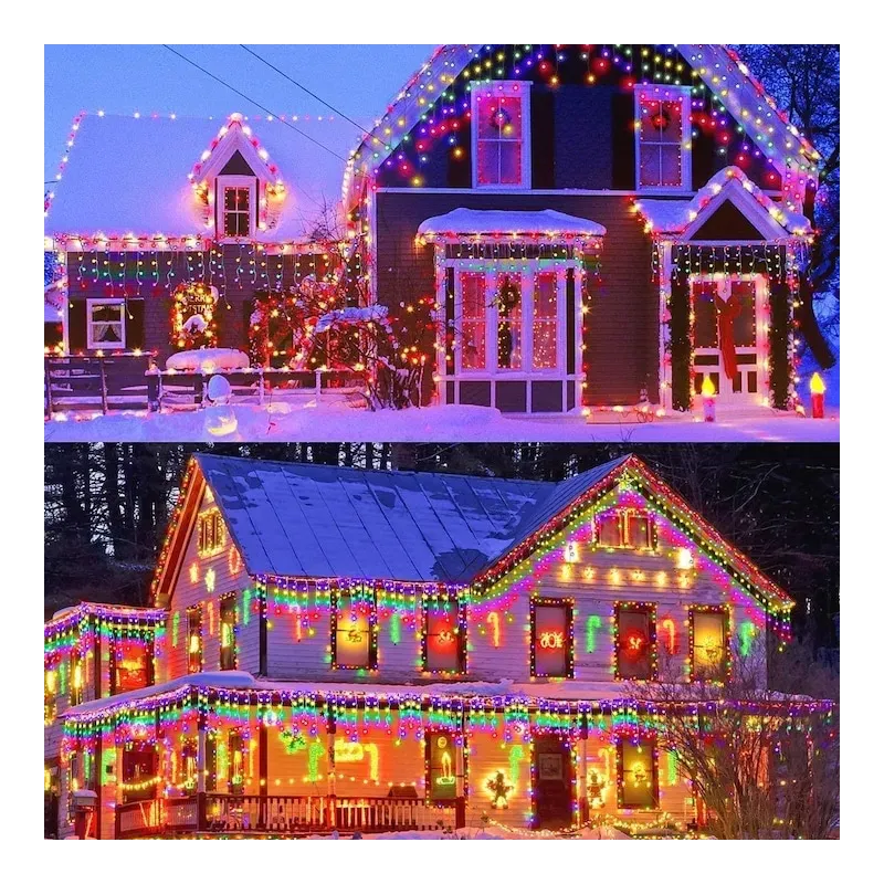 Instalatie turturi  50m, 1000 Led-uri, pentru Craciun, Flash, Fir Alb, Led, IP44, Interconectabila, Perdea, Franjuri