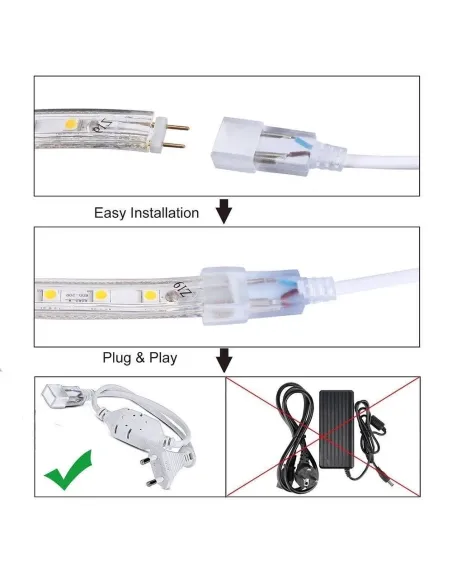 Banda led tip furtun SMD, 50m, 220V, interior/exterior, 2835