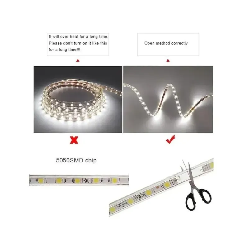 Banda led tip furtun SMD, 50m, 220V, interior/exterior, 2835