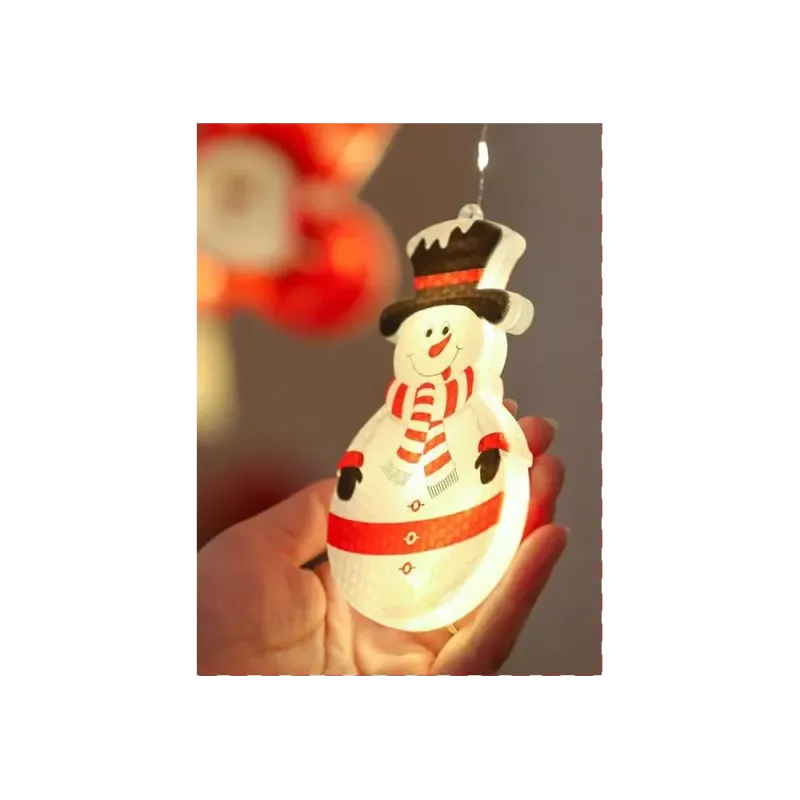 Perdea de Craciun cu figurine, 3m, (Stea, Fulg de Nea, Moș), Multicolor, Interconectabilă