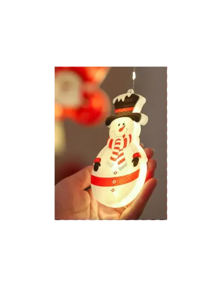 Perdea de Craciun cu figurine, 3m, (Stea, Fulg de Nea, Moș), Multicolor, Interconectabilă