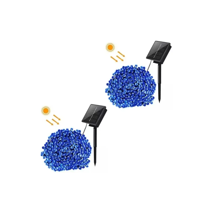 Instalație solară 500 LED – 50m Albastru , panou mare, controler,alimentare solară + USB