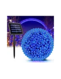 Instalație solară 500 LED – 50m Albastru , panou mare, controler,alimentare solară + USB
