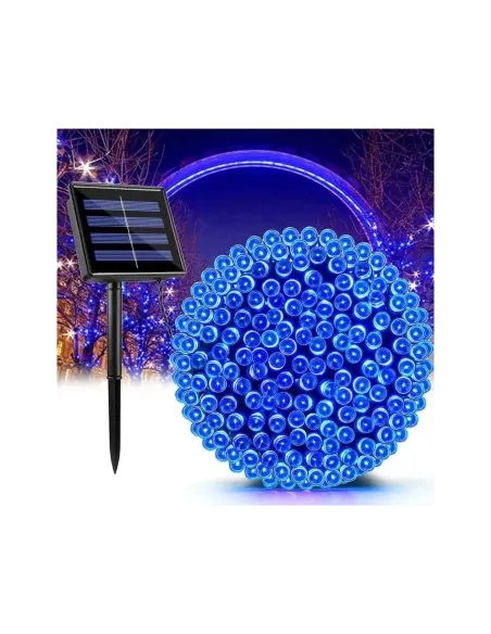 Instalație solară 500 LED – 50m Albastru , panou mare, controler,alimentare solară + USB