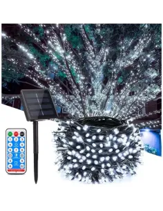 Instalație solară 500 LED – 50m Alb Rece , panou mare, controler, alimentare solară + USB