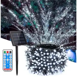 Instalație solară 500 LED – 50m Alb Rece , panou mare, controler, alimentare solară + USB