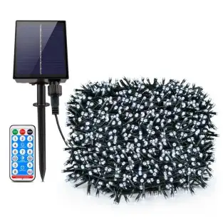 Instalație solară 500 LED – 50m Alb Rece , panou mare, controler, alimentare solară + USB 2