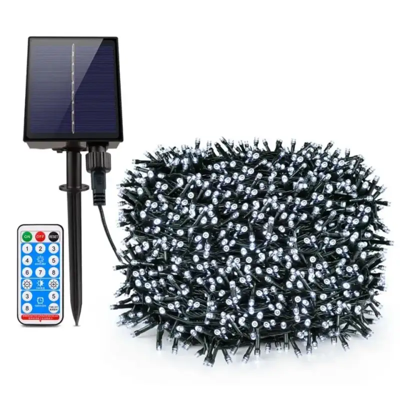 Instalație solară 500 LED – 50m Alb Rece , panou mare, controler, alimentare solară + USB