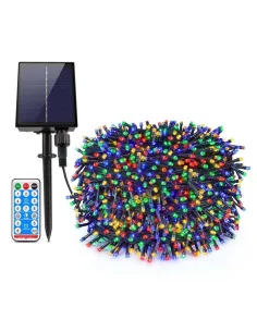 Instalație solară 500 LED – 50m Multicolor , panou mare, controler,alimentare solară + USB