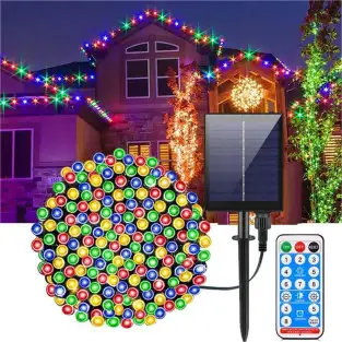 Instalație solară 500 LED – 50m Multicolor , panou mare, controler,alimentare solară + USB 2