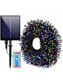 Instalație solară 500 LED – 50m Multicolor , panou mare, controler,alimentare solară + USB