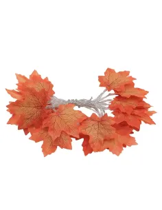 Instalatie Decorativă de Toamnă cu 16 Frunze Portocalii – 4 m alb cald 2